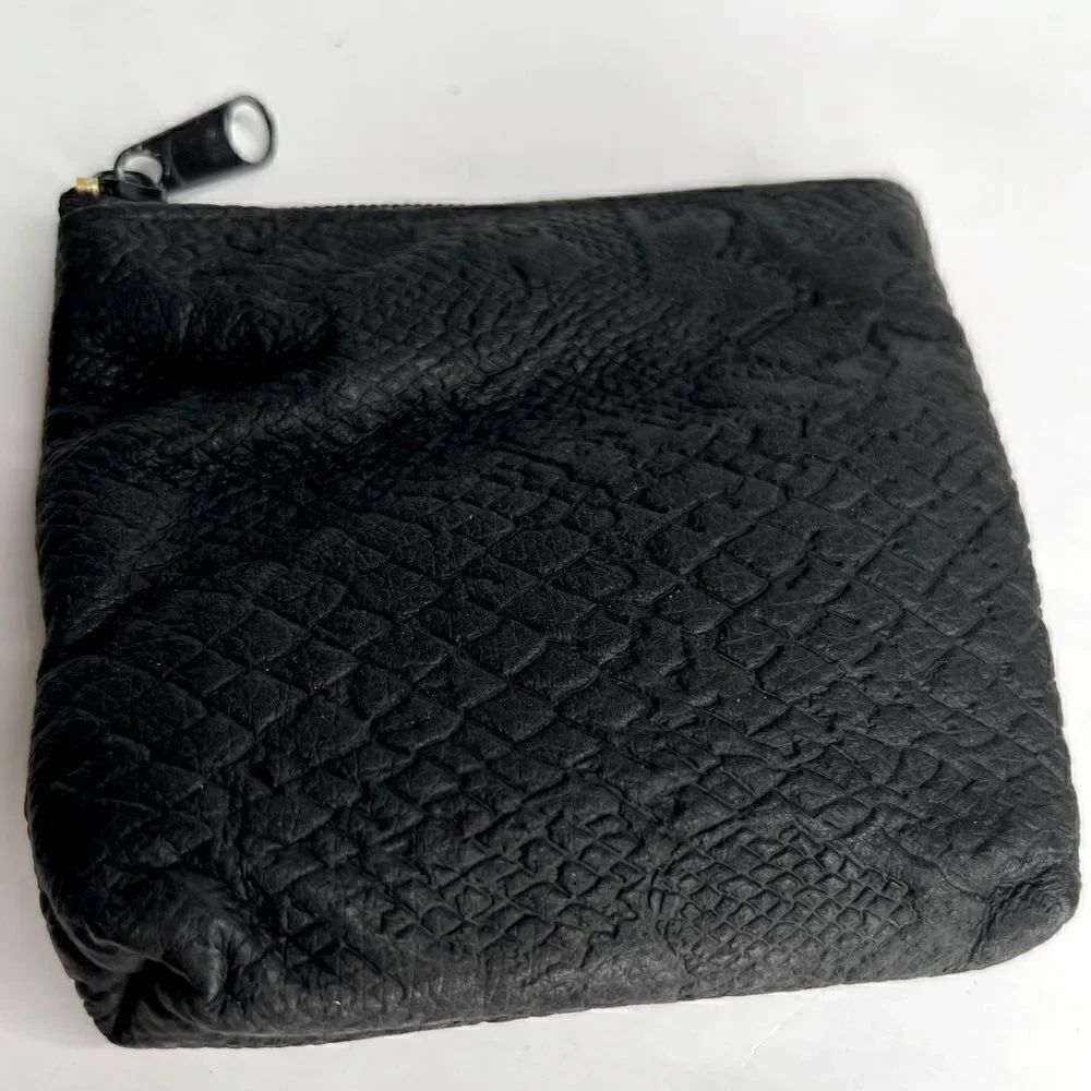 Marvell’s black leather snake embossed change purse